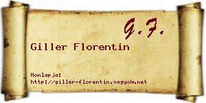 Giller Florentin névjegykártya